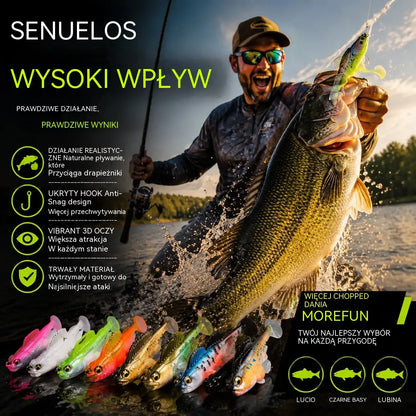 🎣🐟【Gadżety wędkarskie】8-częściowy zestaw miękkich przynęt w kształcie litery T