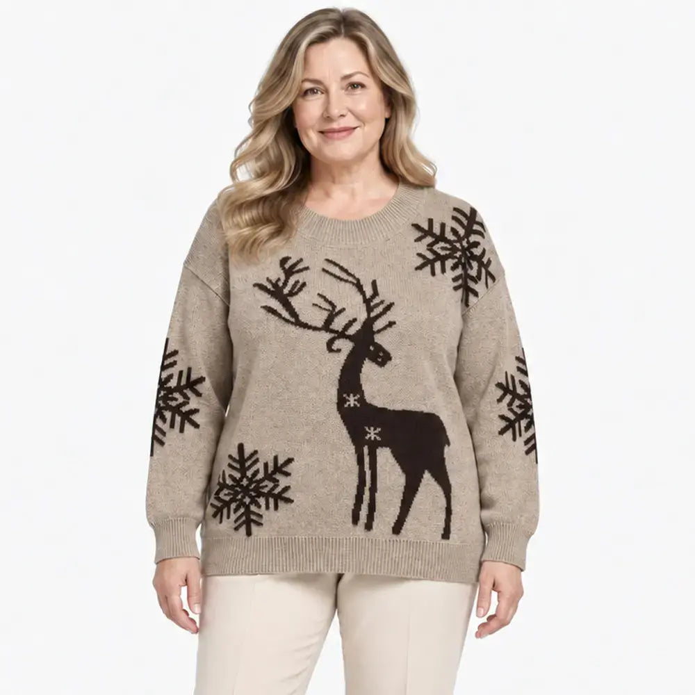 【XS-3XL/6 kolory】2026 Jesień/Zima Nowy styl Deer Jacquard Crew Neck Okrycie wierzchnie sweter