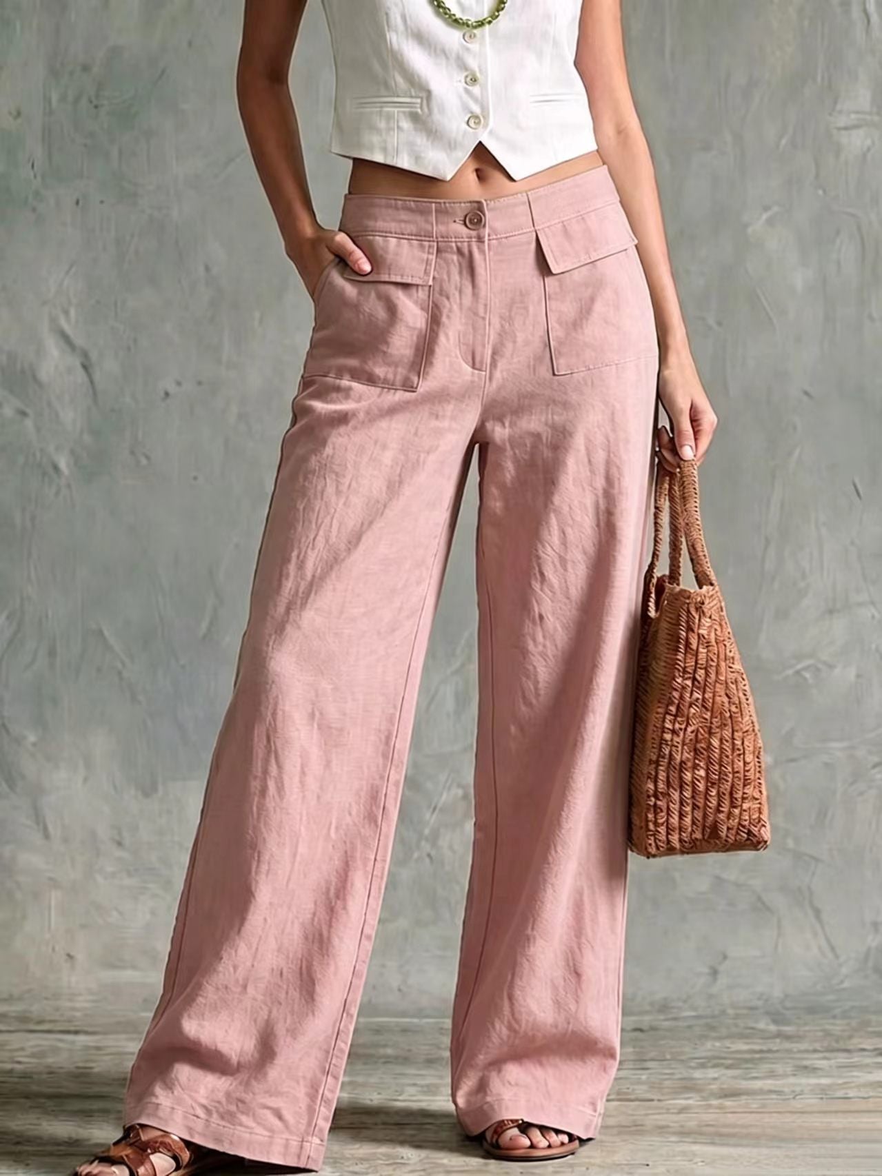 【S-3XL】Luźne spodnie damskie z bawełny i lnu, casualowe👖✨