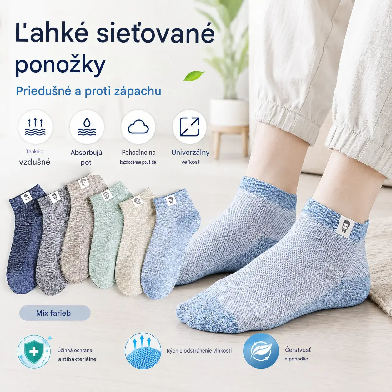 10 párov za 20 eur🔥⚡🧦Pánske priedušné antibakteriálne a zápachu odolné ponožky