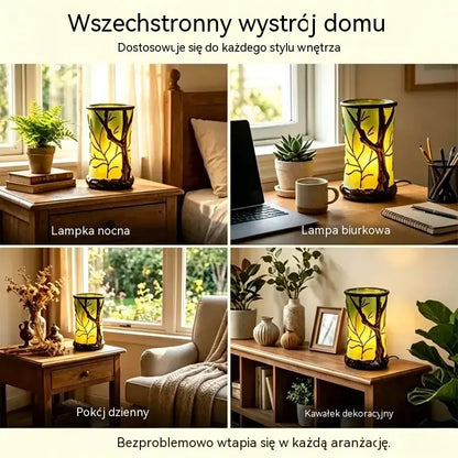 🍃✨ Magiczna lampa leśna z motywem liści | Rozświetl swój dom naturalnym urokiem