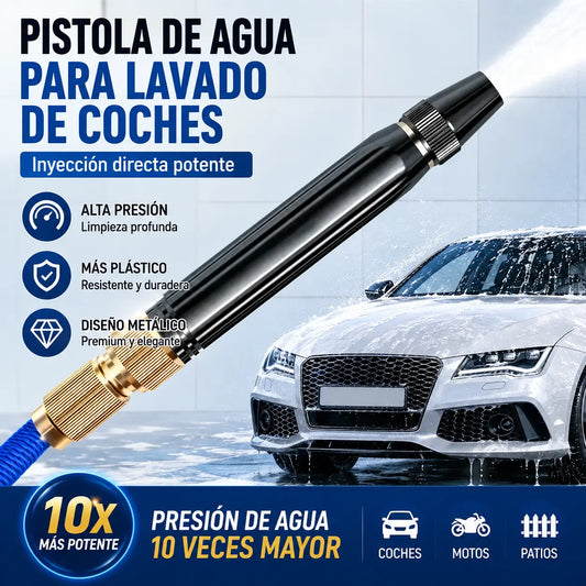 🚿 🔥¡Último día de la oferta especial! 🔥💧 Pistola de agua a alta presión: para lavar coches, jardinería, 10 veces más presión, múltiples funciones ⚡