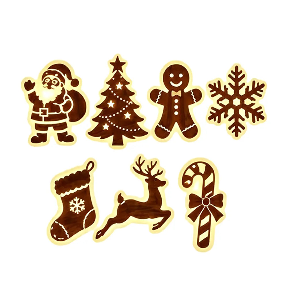 🎄✨Φωτιζόμενη ξύλινη χριστουγεννιάτικη φιγούρα τοίχου