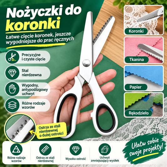 1 sztuka za 109 złotych✂️ Uniwersalne nożyce krawieckie tnące w ząbki – do tkanin, papieru i rękodzieła 🧵