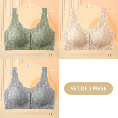 😍【Συσκευασία 3 τεμαχίων】Γυναικείο σουτιέν χωρίς λάστιχο με μπροστινά κουμπιά ❤️【40-100kg】