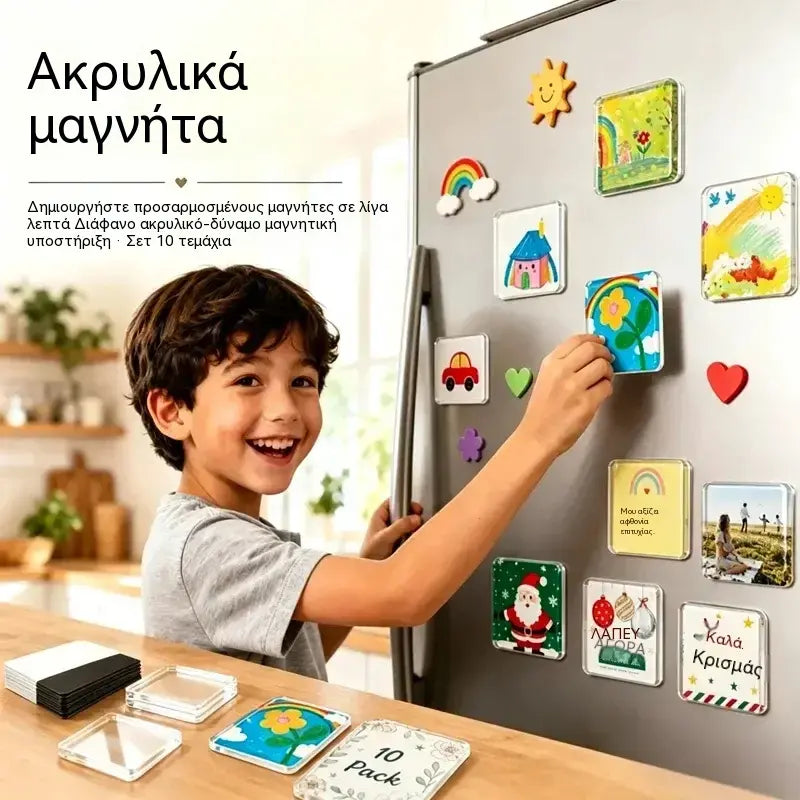Ένα σετ κοστίζει 27 ευρώ🧲✨ Σετ DIY με διαφανείς μαγνήτες ψυγείου | Δημιουργήστε τις δικές σας αναμνήσεις