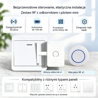 📱💡Inteligentny sterownik bezprzewodowy do zdalnego włączania i wyłączania oświetlenia, bez konieczności prowadzenia przewodów.