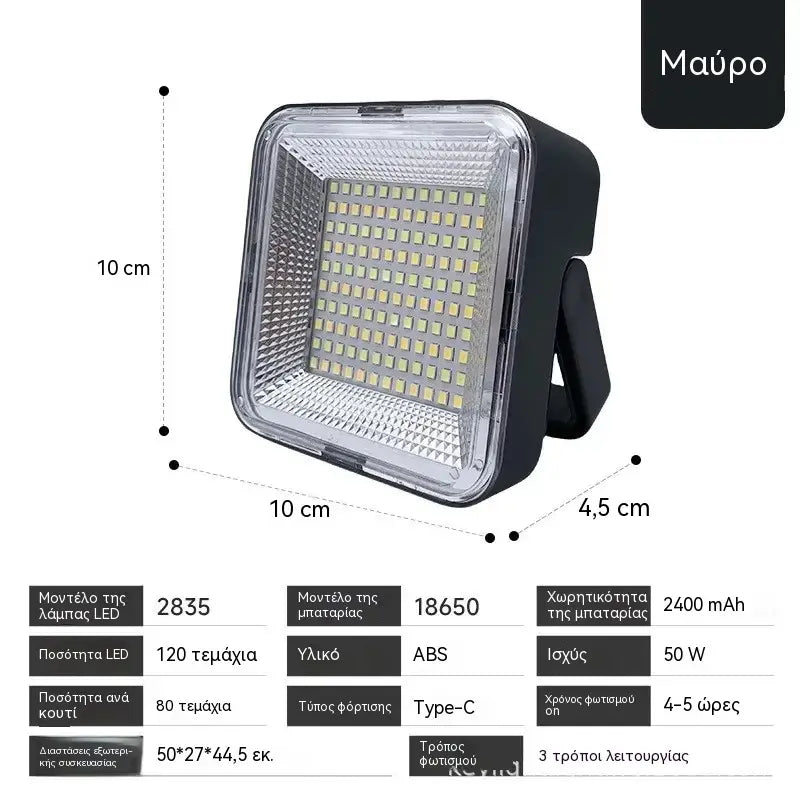1 τεμάχιο 28 ευρώ 🔆🎒💡Ηλιακός φωτισμός σκηνής υψηλής φωτεινότητας και φώτα έκτακτης ανάγκης εξωτερικού χώρου | Μπαταρία μεγάλης διάρκειας | Υλικό ABS