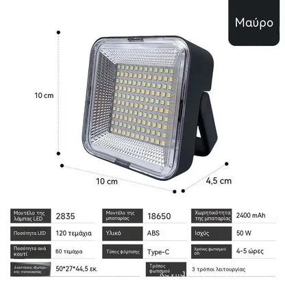 1 τεμάχιο 28 ευρώ 🔆🎒💡Ηλιακός φωτισμός σκηνής υψηλής φωτεινότητας και φώτα έκτακτης ανάγκης εξωτερικού χώρου | Μπαταρία μεγάλης διάρκειας | Υλικό ABS