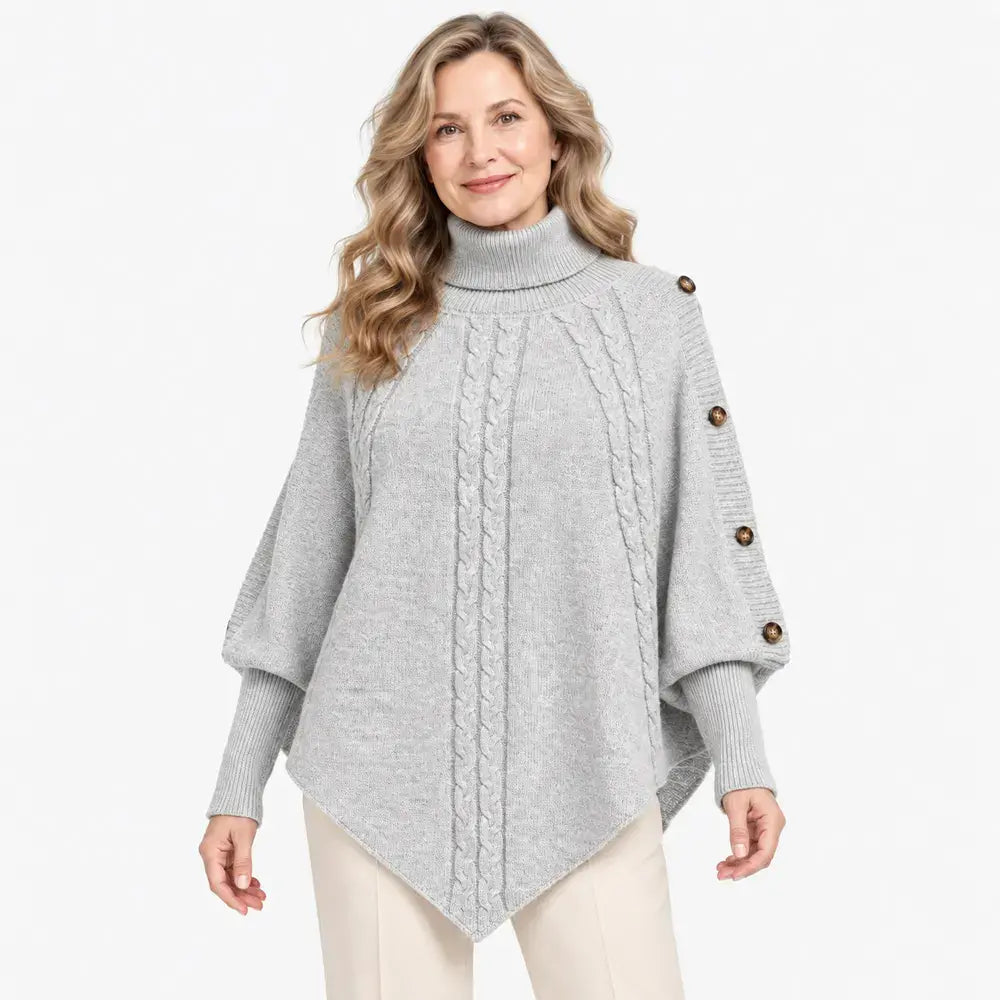 【S-3XL】Absolutny hit na sezon jesienno-zimowy! Ta ciepła, dzianinowa peleryna pozwala łatwo ukryć niedoskonałości sylwetki. ✨