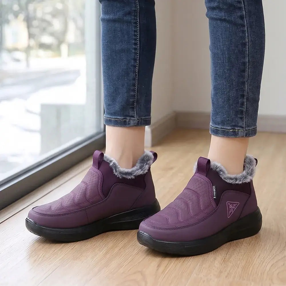 【35-41】Nowe damskie buty zimowe – ocieplane, grube, ciepłe, antypoślizgowe, lekkie, wygodne, okrągły nosek, dla mam