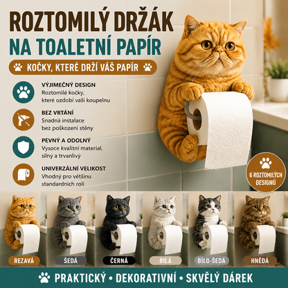 【1 kus 760 Kč】🐱Rozkošný držák na toaletní papír s motivem kočky