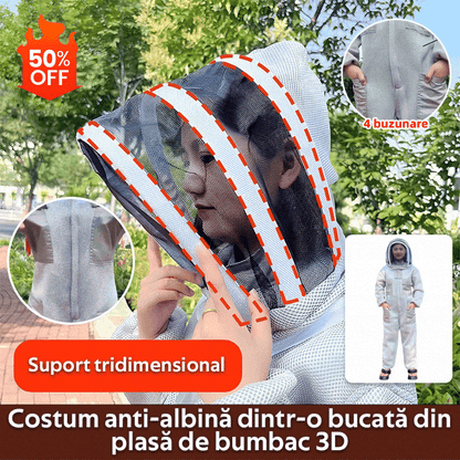 🐝【50% popusta】💥Puno zaštitno pčelarsko odijelo koje diše – siguran rad s pčelama bez straha od uboda, zaštitno jednodijelno odijelo protiv pčela od 3D pamučne mreže