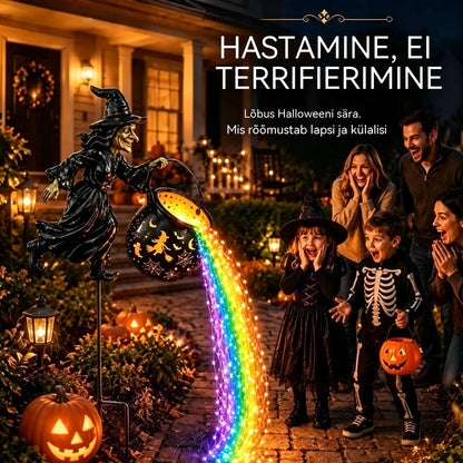 🧙‍♀️🎃 Nõiakatla aialamp LED-valgusega – vapustavad õuekaunistused 🔮✨