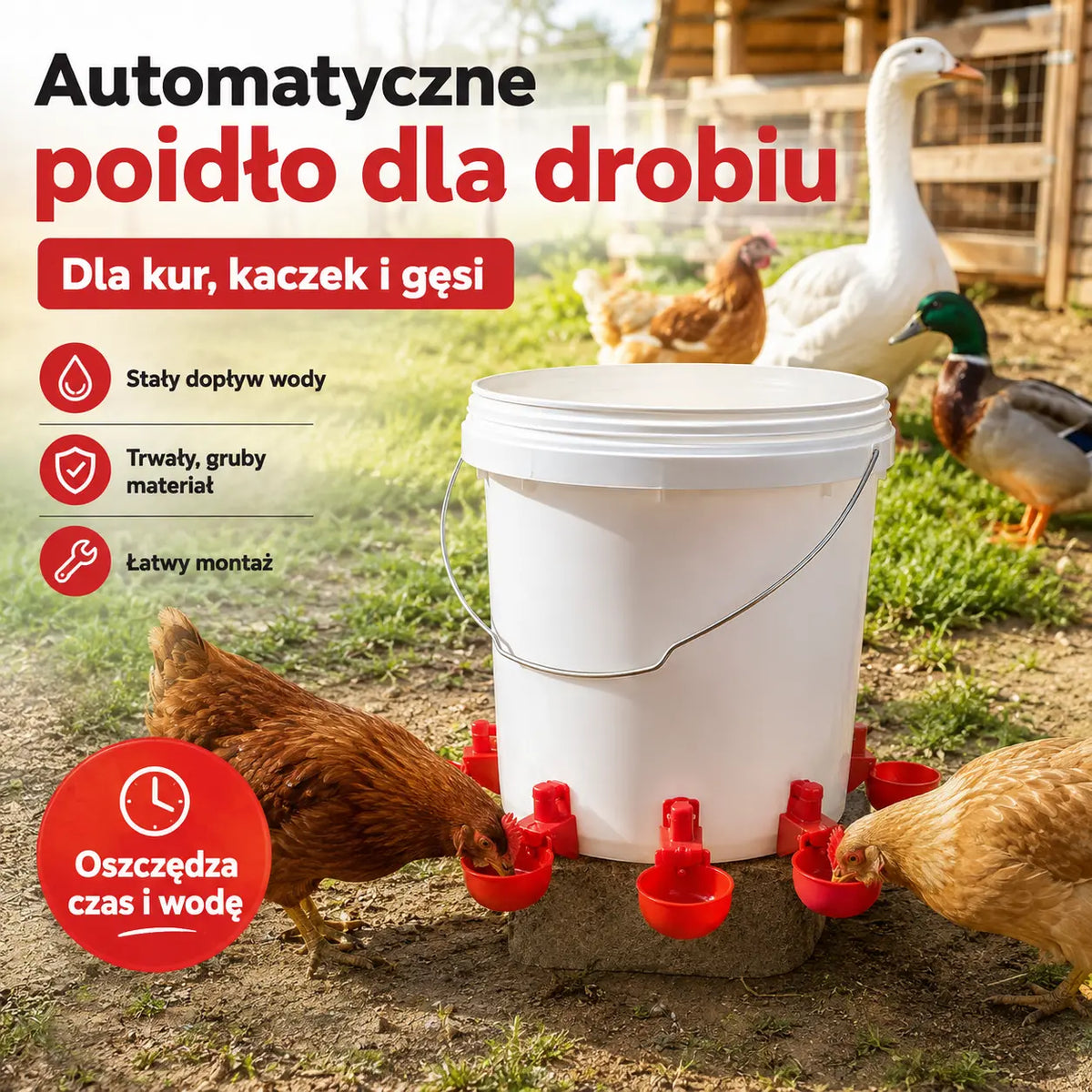 🔥🐔【Kup 5, otrzymaj 5 gratis】【10 szt.】Automatyczna miska do picia dla drobiu