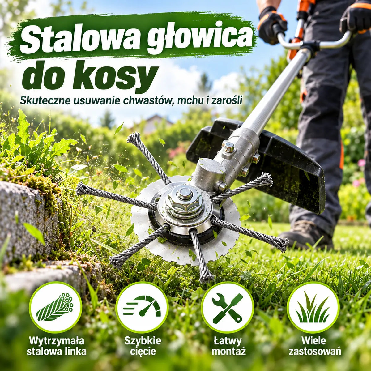 1 sztuka 99zł  🔥【50% taniej】🔥 6-calowa tarcza tnąca z drutu stalowego do podkaszarki