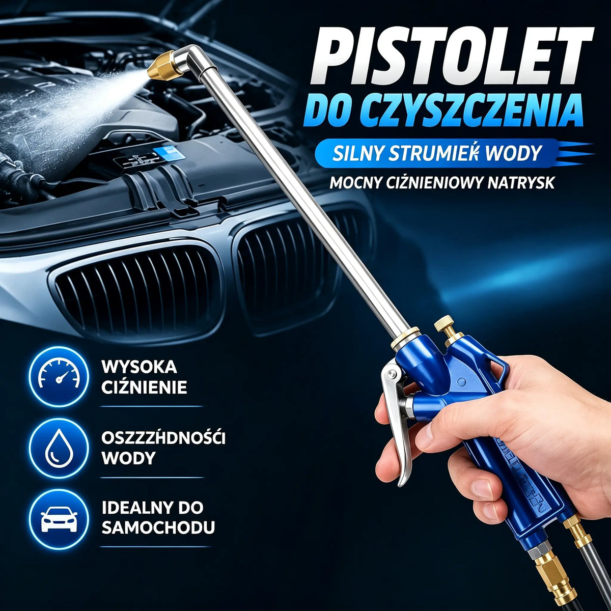 🔥Pneumatyczny pistolet do czyszczenia silnika z wężem 1M
