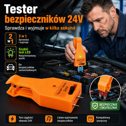 1 za 109 zł. 🚘💥Uniwersalny tester i wyciągacz bezpieczników samochodowych (12-24 V DC)
