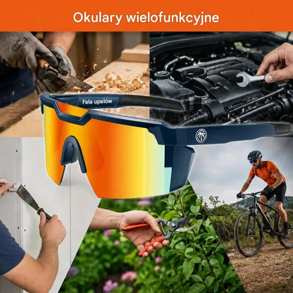 Wielofunkcyjne okulary ochronne do pracy i uprawiania sportu – pyłoszczelne, wiatroszczelne i z ochroną UV400 do prac stolarskich, majsterkowania, serwisu samochodowego, ogrodnictwa i jazdy na rowerze