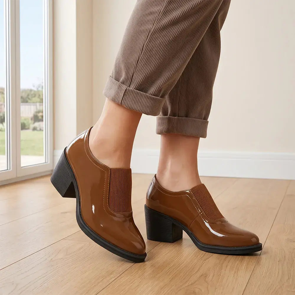💕【Rozmiary 36–43】Stylowe, błyszczące damskie buty na słupku — Elegancki słupek; stabilne i wygodne podczas chodzenia.