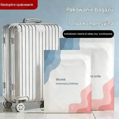 🧳 5 artykułów za jedyne 109 zł💨 Duże, kompresowalne worki próżniowe: Nie wymagają pompki, są szczelne, idealne do oszczędzania miejsca w walizce i domu ✈️