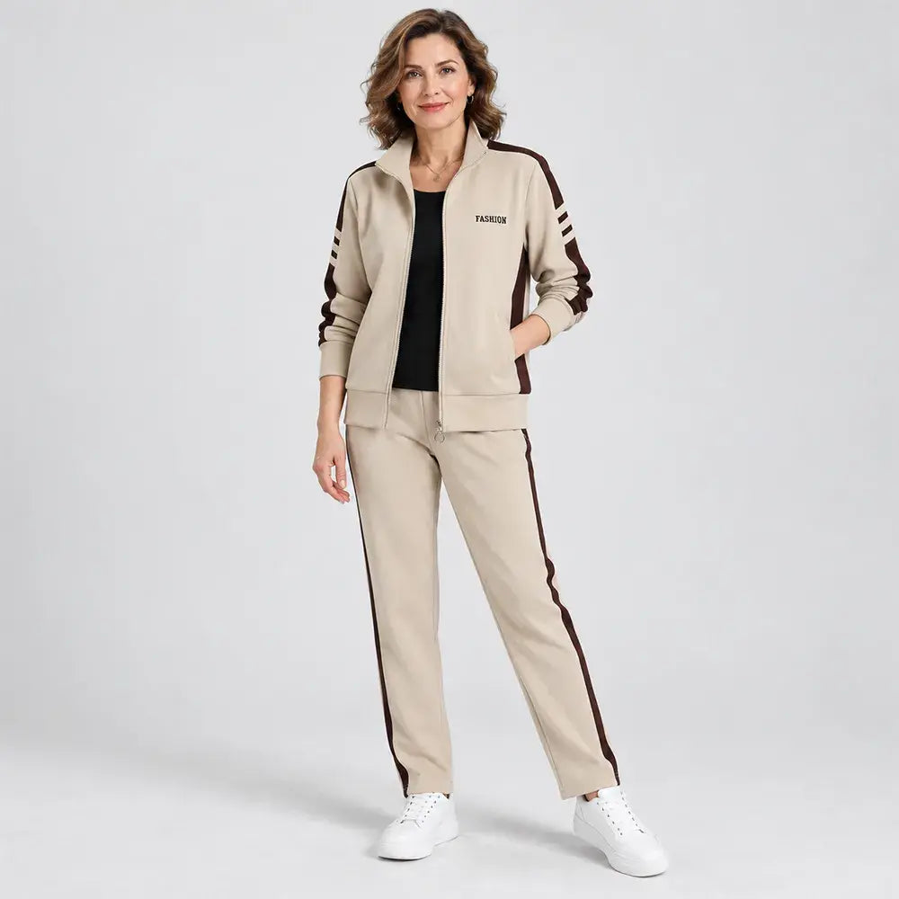 🔥【M-5XL】【Μπουφάν + Παντελόνι】😍 Νέο φθινοπωρινό σετ αθλητικών ρούχων για καθημερινή χρήση, σε μεγάλα μεγέθη