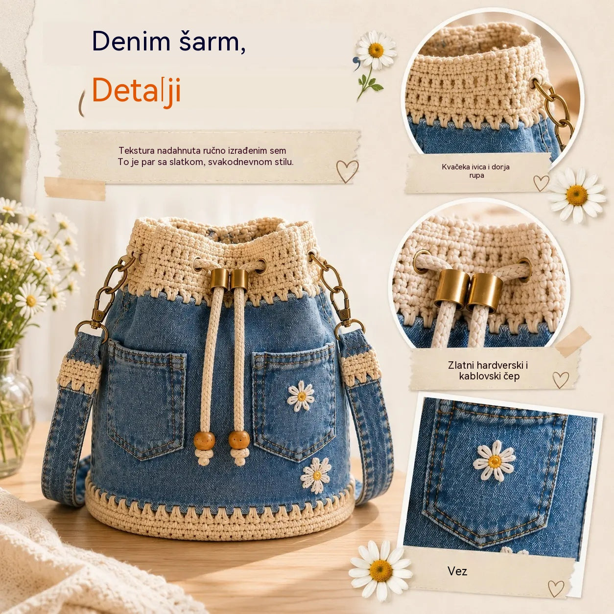 Tkana traper torba u boemskom stilu koja nadopunjuje sve vaše izglede ✨