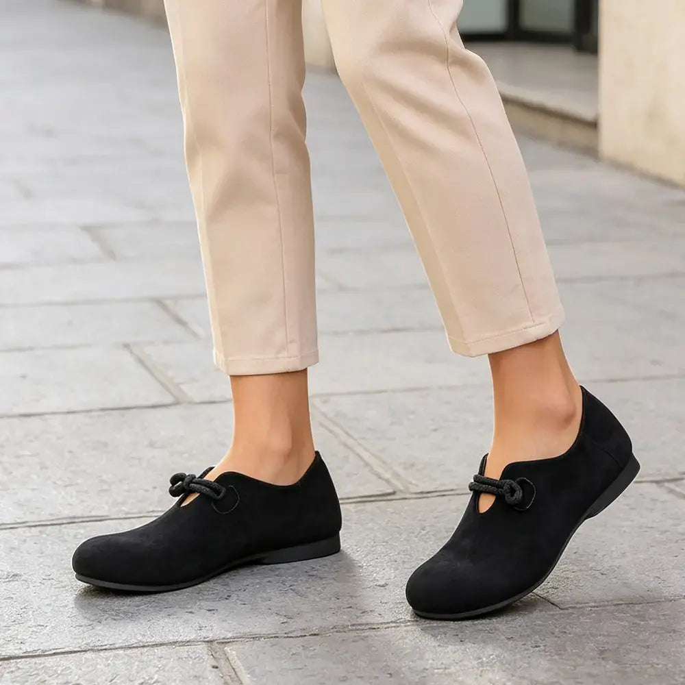 Retro płaskie buty z okrągłymi noskami dla kobiet, nowy styl na wiosnę i jesień, codzienne buty Birkenstock, mokasyny z prawdziwej skóry z miękką podeszwą