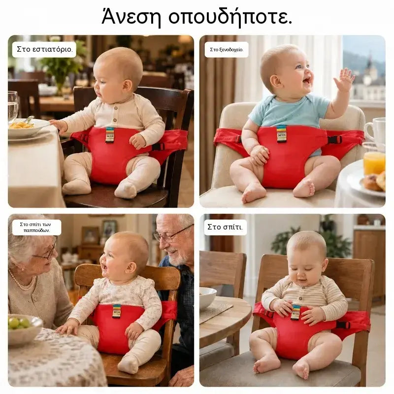 【Αγοράστε 1 και πάρτε 1 δωρεάν】👶 Ένα απαραίτητο προϊόν για το τάισμα των παιδιών εν κινήσει! Ζώνη ασφαλείας για το φορητό παιδικό καρεκλάκι φαγητού, έτοιμη για χρήση με ένα κλικ, με προστασία από πτώση! ✨🎒