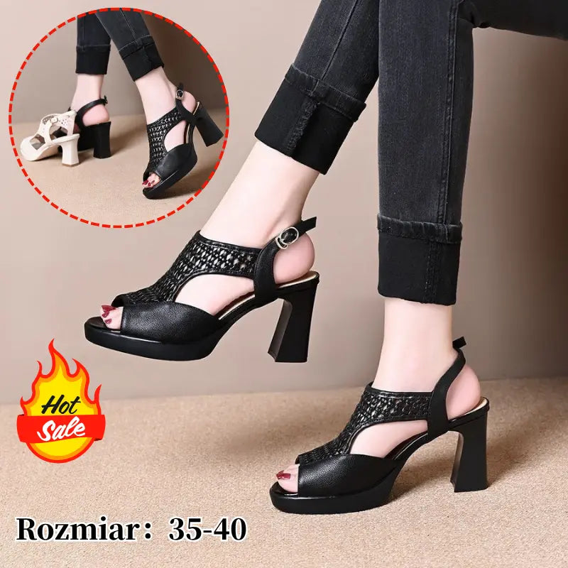 🔥30% ZNIŻKI🔥【Rozmiary 35-40】👡2026 Nowe letnie sandały, sandały na grubym obcasie z odkrytymi palcami (wysokość obcasa 5/7 cm)