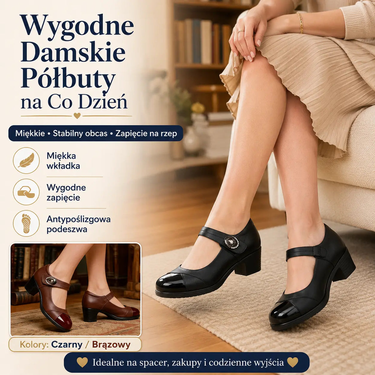 Koszt jednej pary 129 zł.👡 [35-42] Buty na platformie z miękką podeszwą, odpowiednie dla kobiet z bólem stóp