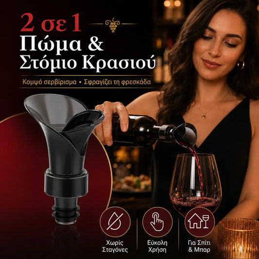 1 τεμάχιο 24 ευρώ 🍷 2 σε 1 Εξοικονόμηση Κρασιού με Αντλία Κενού & Σφραγιστικό – Διατηρεί τη Φρεσκάδα & το Άρωμα