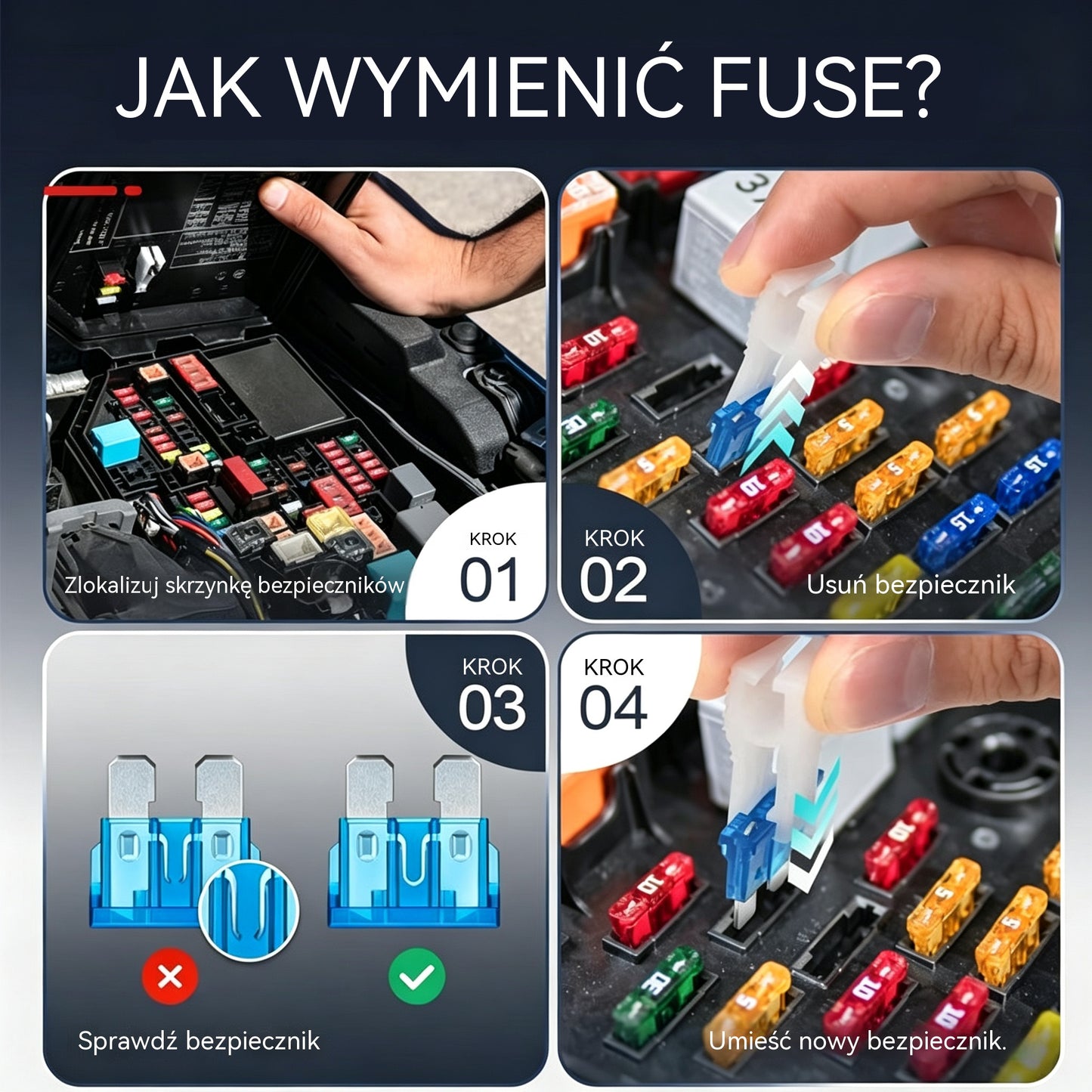 🔧⚡ Zestaw bezpieczników samochodowych – wszystkie natężenia prądu w jednej obudowie! 🚗🧰