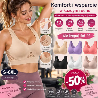 🥰【Zestaw 4-częściowy】Oddychający i stylowy biustonosz sportowy ❤️【40–120 kg】.