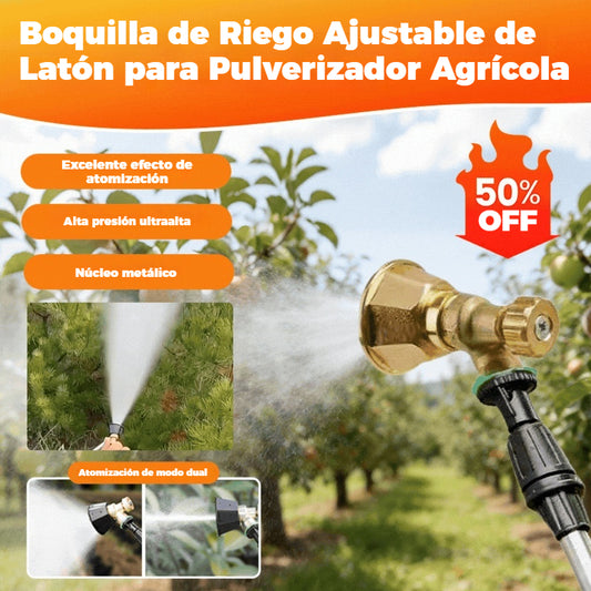 💦【Compra 1 y obten 1 gratis】Boquilla de Riego Ajustable de Latón para Pulverizador Agrícola 🌾