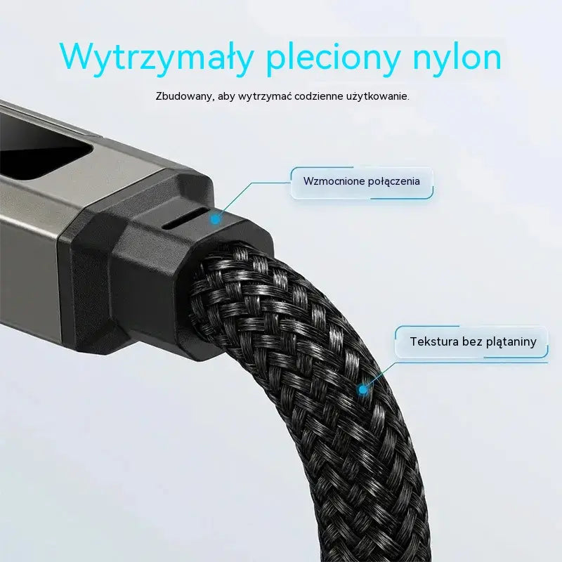 【Kup 1, a drugi dostaniesz gratis】🔌 Kabel ładujący 4 w 1 z wyświetlaczem cyfrowym i brelokiem – szybkie ładowanie, odporny na pęknięcia i kompaktowy