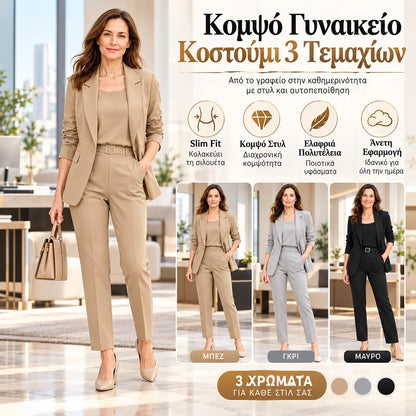 1 σετ – 34€🏆【Φούστα + Γιλέκο + Παντελόνι】Νέο Μοντέρνο Casual Κοστούμι Άνοιξη και Φθινόπωρο 2026 Τριπλό Κοστούμι