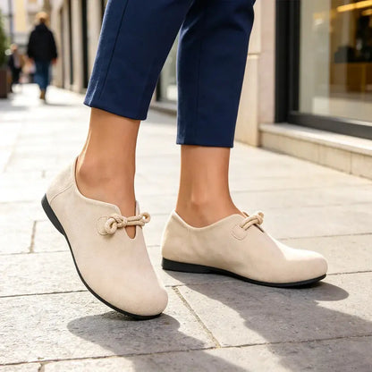 Retro płaskie buty z okrągłymi noskami dla kobiet, nowy styl na wiosnę i jesień, codzienne buty Birkenstock, mokasyny z prawdziwej skóry z miękką podeszwą