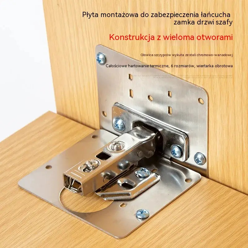 1 zestaw 89zł 🚪 Zestaw 10 sztuk (wkręty w komplecie) – płytka naprawcza ze stali nierdzewnej (zawiasy nie wchodzą w skład zestawu)