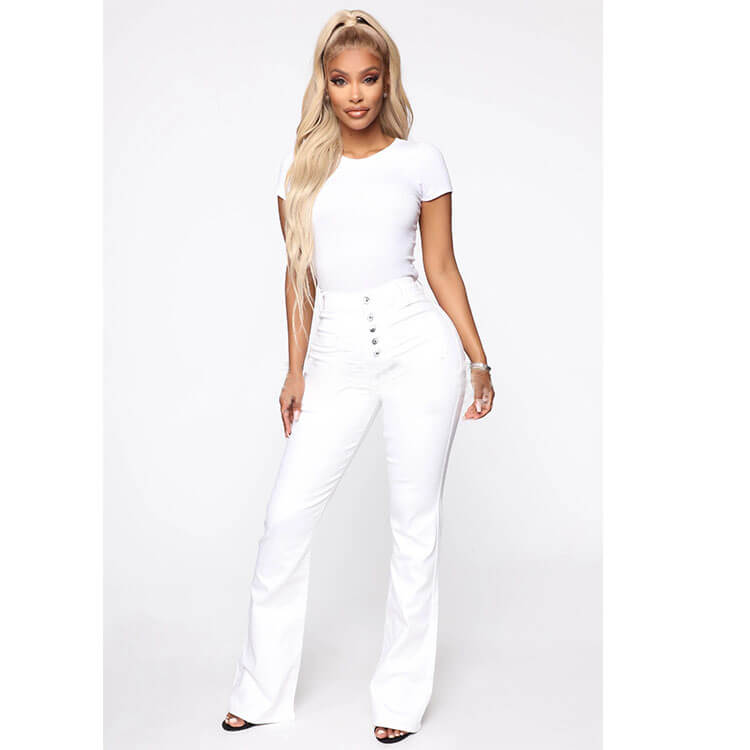 🔥👖【S-4XL】Pantalones de mujer de talle alto con bajo acampanado – Comodidad y Estilo en Uno – Vaqueros de Talle Alto que Visten a Cada Mujer