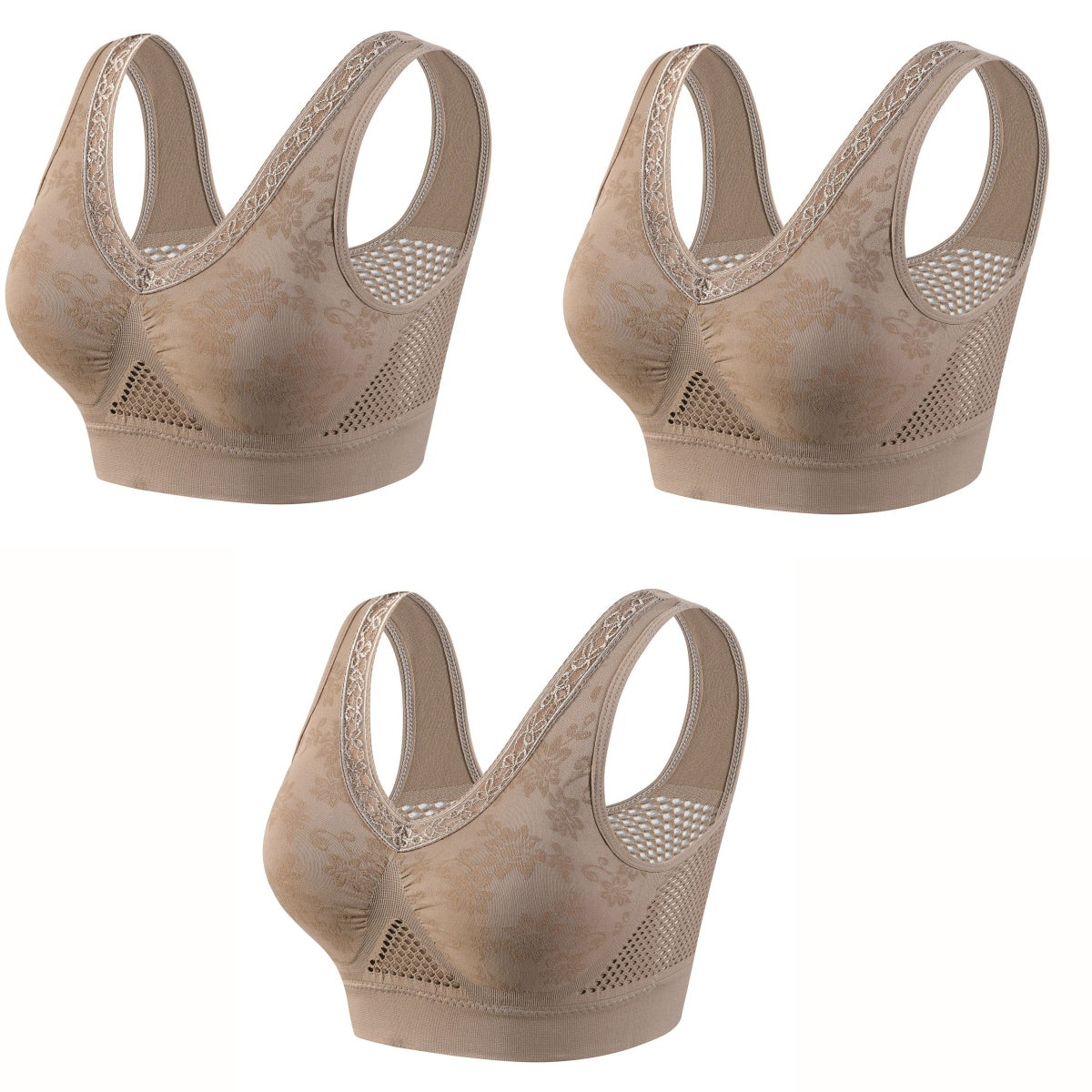 😍❤️40-120 kg【Paket 3 kosov】✨ Ženski modrček brez rokavov z visoko oporo