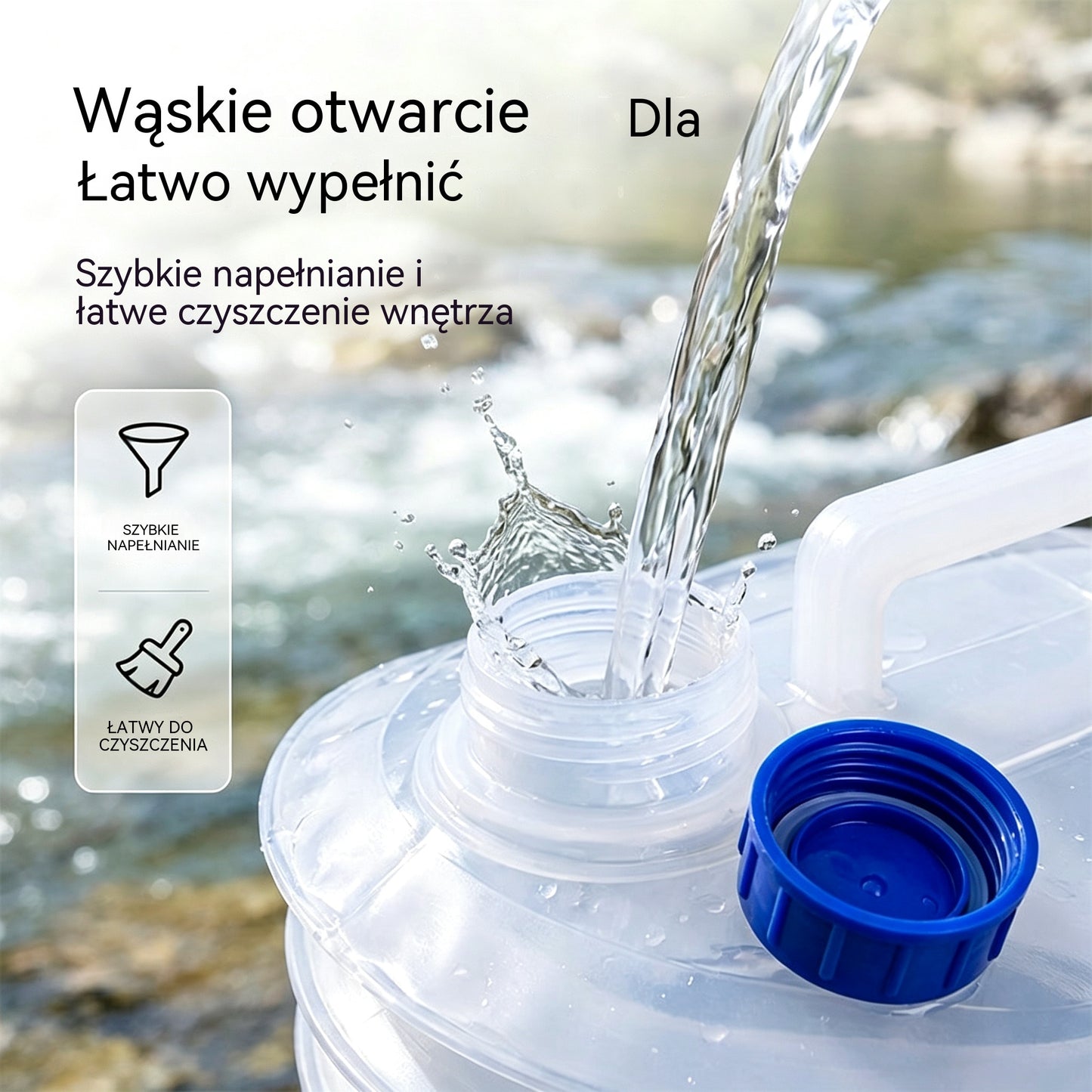 💧🚰 Składany pojemnik na wodę z kranem – pojemność 5 litrów, kompaktowy i praktyczny, idealny na kemping 🏕️✨