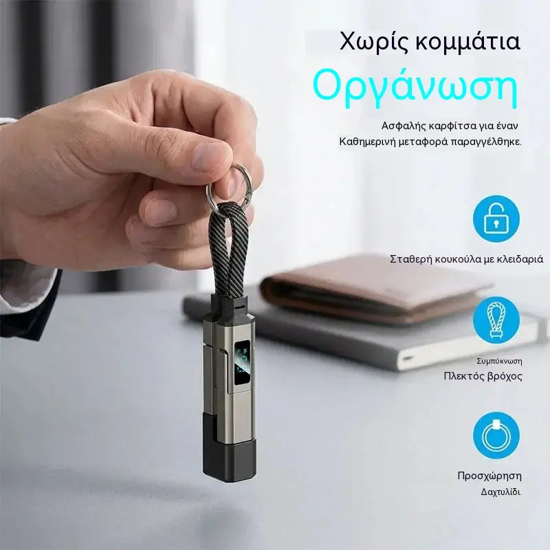 🔥🔥Αγοράστε 1, πάρτε 1 δωρεάν🔥🔋 Καλώδιο φόρτισης 4 σε 1 με μπρελόκ και ψηφιακή οθόνη📱