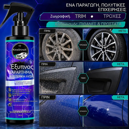 【2 μπουκάλια €28】Νανοεπισκευαστικό μέσο αυτοκινήτων – Εφαρμογή 5 λεπτών, 12μηνη λάμψη και υδρόφοβη προστασία. Άμεση γυαλάδα, εύκολη λάμψη!
