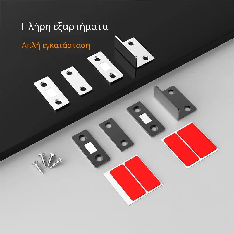 🚪🧲 10 ζεύγη - Εξαιρετικά λεπτό μαγνητικό σετ ασφάλισης πόρτας - Εγκατάσταση χωρίς τρύπημα, ισχυρή λαβή και σχεδιασμός από ανοξείδωτο ατσάλι 🏠