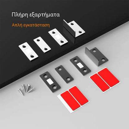 🚪🧲 10 ζεύγη - Εξαιρετικά λεπτό μαγνητικό σετ ασφάλισης πόρτας - Εγκατάσταση χωρίς τρύπημα, ισχυρή λαβή και σχεδιασμός από ανοξείδωτο ατσάλι 🏠