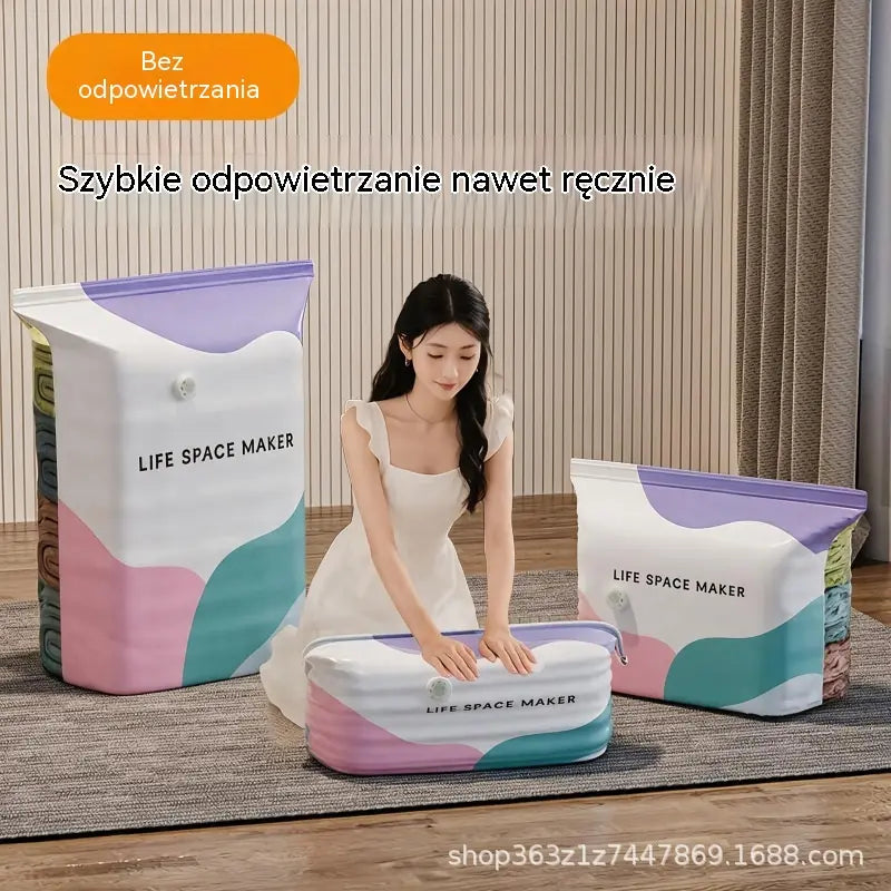 👕📦【5 sztuk za 119 zł】Worki kompresyjne do przechowywania odzieży – nie wymagają odkurzacza, wzmocniona konstrukcja.