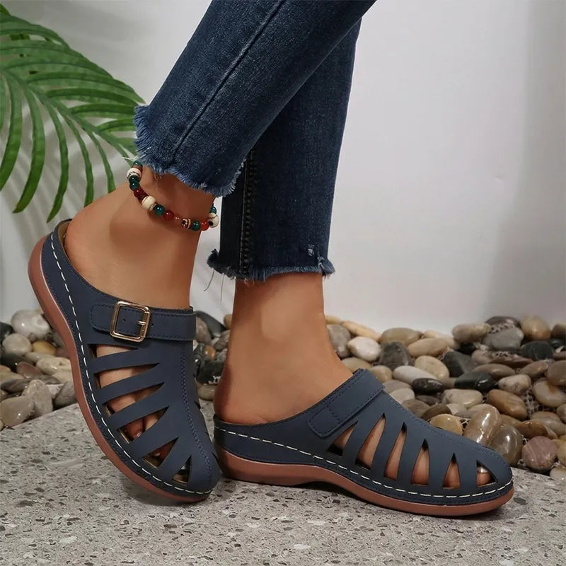 👡 Καλοκαιρινά Τσόκαρα από Γνήσιο Δέρμα Βοοειδών – Σχέδιο με Κοψίματα και Velcro, Ανατομική Σόλα κατά της Κούρασης, 5 Χρώματα, Μεγέθη 36-43! ☀️✨