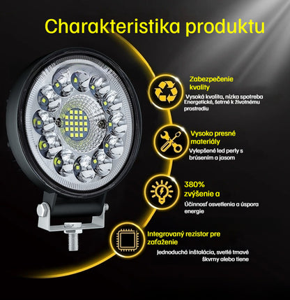 🚨💡【Kúpte 1 a získajte 1 zadarmo】99W okrúhle LED svetlomety pre upravené vozidlá, pomocné svetlomety pre terénne vozidlá