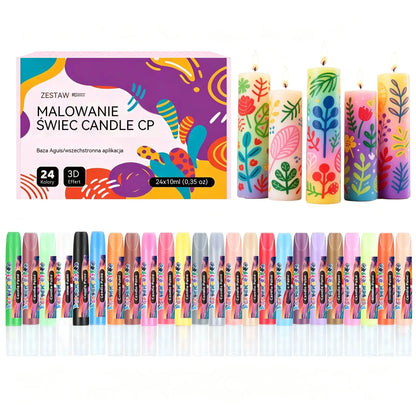 🎨【24 kolory w pudełku】Tylko 109 zł🥳💞24-kolorowe markery do malowania świec 3D graffiti!